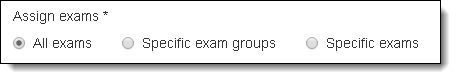 Assign all exams to a private access code.